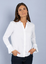 Load image into Gallery viewer, MORE AND MORE&lt;BR&gt;
Shirt Blouse with Pleated Cuffs&lt;BR&gt;
White&lt;BR&gt;
