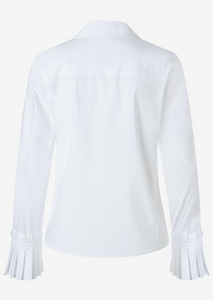 MORE AND MORE<BR>
Shirt Blouse with Pleated Cuffs<BR>
White<BR>