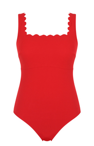 PANACHE<BR>
Spirit Honor Square Neck Swimsuit<BR>
Rossa Red<BR>