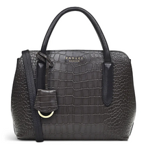 Load image into Gallery viewer, RADLEY LONDON&lt;BR&gt;
Liverpool Street Faux Crocthunder&lt;BR&gt;
Grey Small Multiway&lt;BR&gt;
