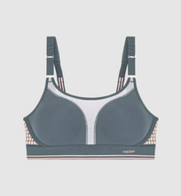 Load image into Gallery viewer, TRIUMPH &lt;BR&gt;
Unpadded Triaction Extreme Lite Sports Bra &lt;BR&gt;
White with peach trim &lt;BR&gt;
