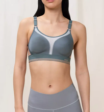 Load image into Gallery viewer, TRIUMPH &lt;BR&gt;
Unpadded Triaction Extreme Lite Sports Bra &lt;BR&gt;
White with peach trim &lt;BR&gt;
