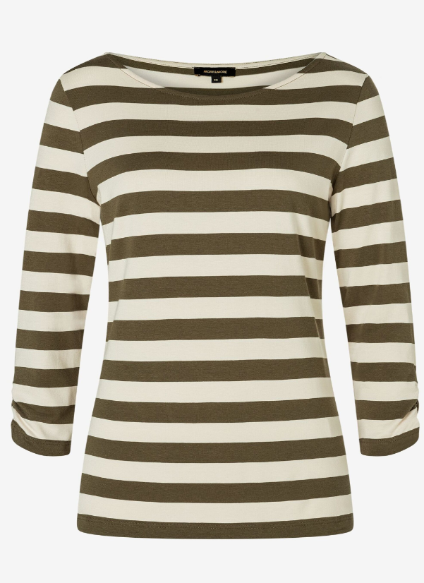 MORE AND MORE<BR>
Stripe Top<BR>
Olive<BR>