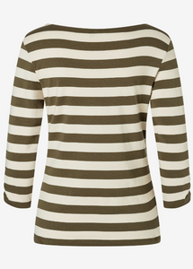 MORE AND MORE<BR>
Stripe Top<BR>
Olive<BR>