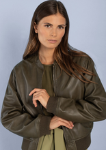 Load image into Gallery viewer, MORE AND MORE&lt;BR&gt;
Leather Jacket&lt;BR&gt;
Olive&lt;BR&gt;
