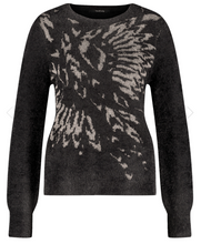 Load image into Gallery viewer, TAIFUN&lt;BR&gt;
Fluffy Jumper with a Jacquard Pattern&lt;BR&gt;
Black&lt;BR&gt;
