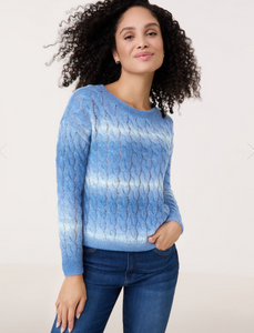 GERRY WEBER<BR>
Knit Jumper<BR>
Blue/White<BR>