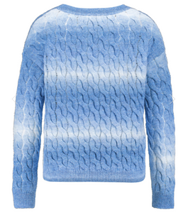 GERRY WEBER<BR>
Knit Jumper<BR>
Blue/White<BR>