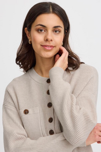 FRANSA<BR>
Bitte Knit Pullover<BR>
Stone<BR>