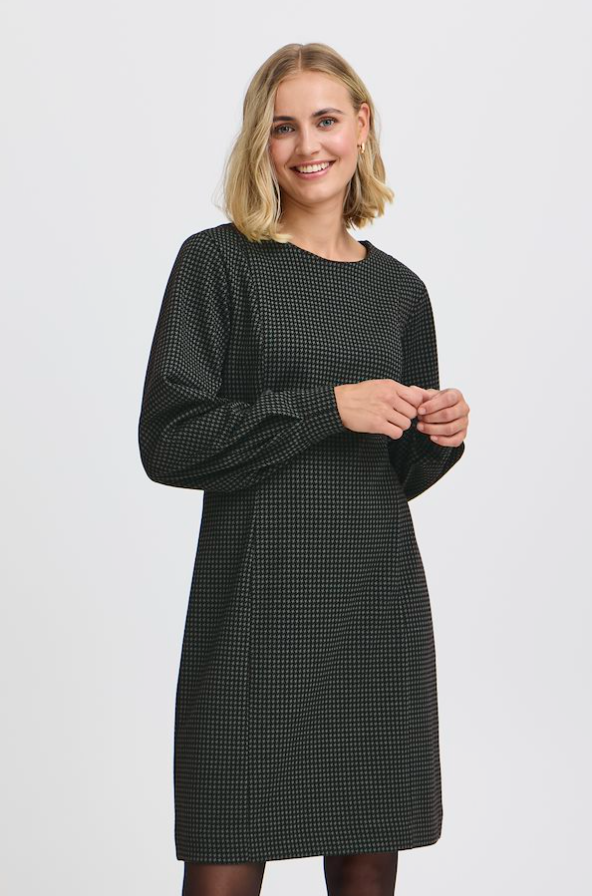 FRANSA<BR>
Blenda Dress<BR>
Green and Black<BR>