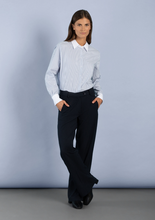 Load image into Gallery viewer, MORE AND MORE&lt;BR&gt;
Wide Pinstripe Trousers&lt;BR&gt;
Navy&lt;BR&gt;
