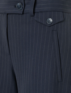 MORE AND MORE<BR>
Wide Pinstripe Trousers<BR>
Navy<BR>