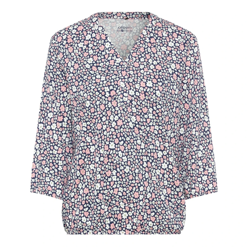 OLSEN<BR>
Women's Top<BR>
Navy/Pink<BR>