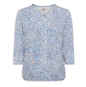 OLSEN<BR>
Leopard Print Top<BR>
Blue<BR>