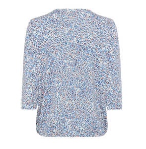 OLSEN<BR>
Leopard Print Top<BR>
Blue<BR>