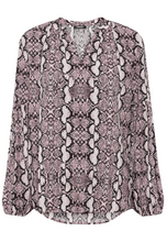 Load image into Gallery viewer, OLSEN&lt;BR&gt;
Long Sleeve Snake Print Blouse&lt;BR&gt;
Pink&lt;BR
