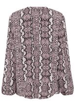 Load image into Gallery viewer, OLSEN&lt;BR&gt;
Long Sleeve Snake Print Blouse&lt;BR&gt;
Pink&lt;BR
