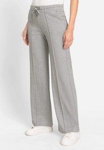 OLSEN<BR>
Anna Fit Wide Leg Herringbone Pants<BR>
Grey<BR>