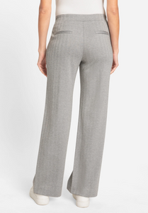 OLSEN<BR>
Anna Fit Wide Leg Herringbone Pants<BR>
Grey<BR>