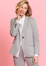 Load image into Gallery viewer, OLSEN&lt;BR&gt;
Herringbone Blazer&lt;BR&gt;
Grey&lt;BR&gt;
