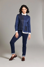 Load image into Gallery viewer, PERUZZI&lt;BR&gt;
Glazed Print Knit&lt;BR&gt;
Navy&lt;BR&gt;
