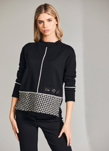 Load image into Gallery viewer, PERUZZI&lt;BR&gt;
Herringbone Trim Knit&lt;BR&gt;
Black&lt;BR&gt;
