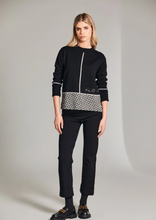 Load image into Gallery viewer, PERUZZI&lt;BR&gt;
Herringbone Trim Knit&lt;BR&gt;
Black&lt;BR&gt;
