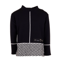 Load image into Gallery viewer, PERUZZI&lt;BR&gt;
Herringbone Trim Knit&lt;BR&gt;
Black&lt;BR&gt;
