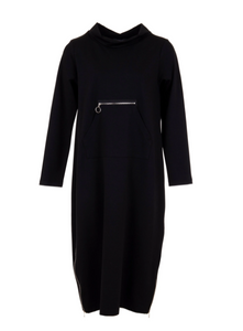 PERUZZI<BR>
Side Zip Dress<BR>
Navy<BR>