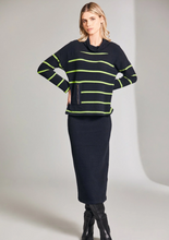 Load image into Gallery viewer, PERUZZI&lt;BR&gt;
Stripe Knit Jumper&lt;BR&gt;
Navy&lt;BR&gt;
