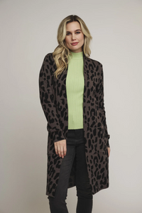 RINO AND PELLE<BR>
Annabel Long Knit Cardigan<BR>
Black Print<BR>