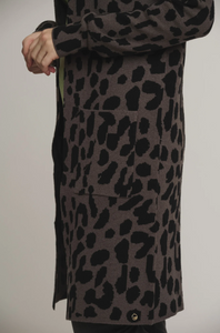 RINO AND PELLE<BR>
Annabel Long Knit Cardigan<BR>
Black Print<BR>