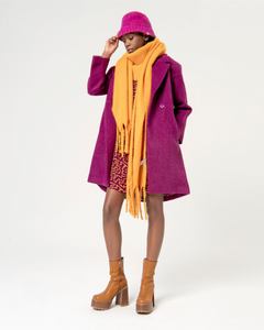 SURKANA<BR>
Smooth Lined Structured Coat<BR>
Purple<BR>