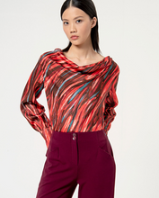 Load image into Gallery viewer, SURKANA&lt;BR&gt;
High Waist Straight Cropped Trousers&lt;BR&gt;
Maroon/Purple&lt;BR&gt;
