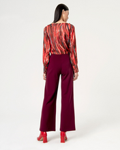 Load image into Gallery viewer, SURKANA&lt;BR&gt;
High Waist Straight Cropped Trousers&lt;BR&gt;
Maroon/Purple&lt;BR&gt;
