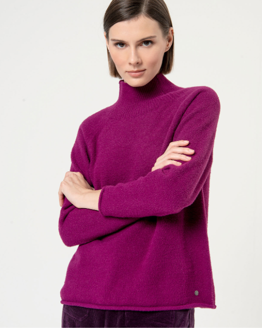 SURKANA<BR>
Ranglan Knit Jumper<BR>
Purple<BR>