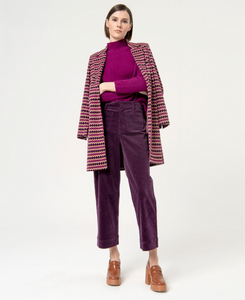 SURKANA<BR>
Ranglan Knit Jumper<BR>
Purple<BR>