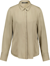 Load image into Gallery viewer, TAIFUN&lt;BR&gt;
Blouse with Rhinestone Placket&lt;BR&gt;
Sage&lt;BR&gt;
