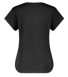 TAIFUN<BR>
T-Shirt with Appliqued Rhinestone<BR>
Black<BR>