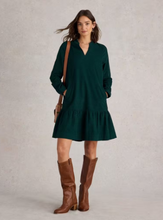 Load image into Gallery viewer, WHITE STUFF&lt;BR&gt;
Daria Cord Dress&lt;BR&gt;
Green&lt;BR&gt;
