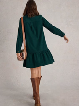 Load image into Gallery viewer, WHITE STUFF&lt;BR&gt;
Daria Cord Dress&lt;BR&gt;
Green&lt;BR&gt;
