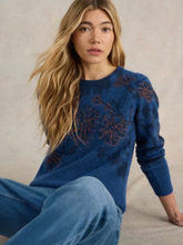 Load image into Gallery viewer, WHITE STUFF&lt;BR&gt;
Julie Embroider Jumper&lt;BR&gt;
Blue&lt;BR&gt;
