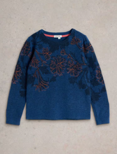 Load image into Gallery viewer, WHITE STUFF&lt;BR&gt;
Julie Embroider Jumper&lt;BR&gt;
Blue&lt;BR&gt;
