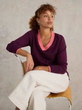 Load image into Gallery viewer, WHITE STUFF&lt;BR&gt;
Maggi Knit Jumper&lt;BR&gt;
Plum&lt;BR&gt;
