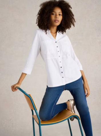 WHITE STUFF<BR>
Missy Shirt<BR>
Cream white<BR>