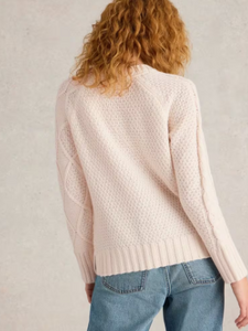 WHITE STUFF<BR>
Patchwork Jumper<BR>
Cream<BR>