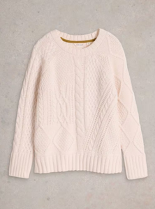 WHITE STUFF<BR>
Patchwork Jumper<BR>
Cream<BR>