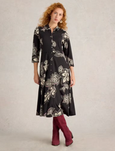 Load image into Gallery viewer, WHITE STUFF&lt;BR&gt;
Rua Shirt Dress&lt;BR&gt;
Black, Multi&lt;BR&gt;
