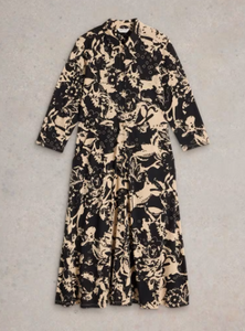 WHITE STUFF<BR>
Rua Shirt Dress<BR>
Black, Multi<BR>