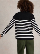 Load image into Gallery viewer, WHITE STUFF&lt;BR&gt;
Sara Stripe Knit&lt;BR&gt;
Black&lt;BR&gt;
